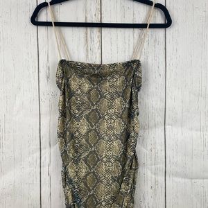 Spaghetti snake print fitted dress
